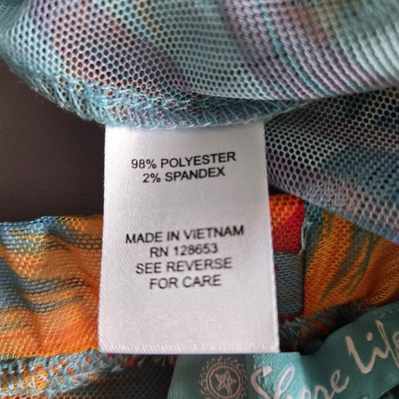 Shore Life Sheer Mesh Floral Coverup Pants Women's 2X Retro Tropical Hawaiian - Picture 8 of 13